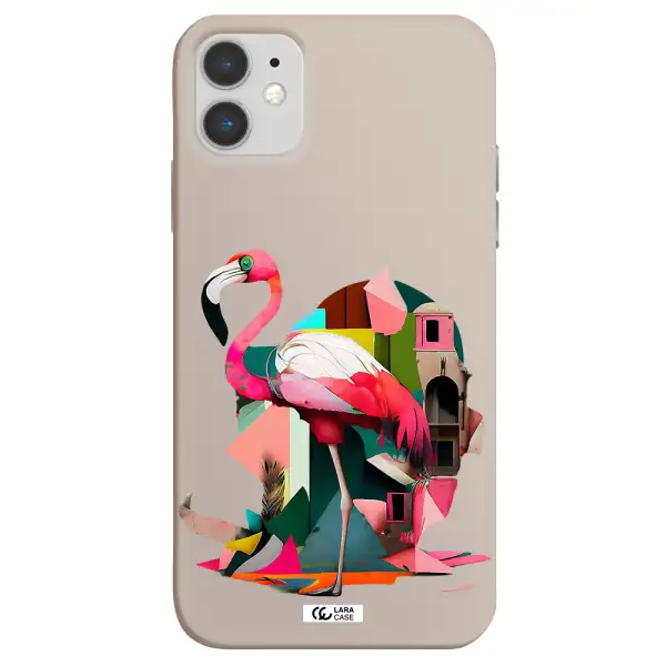 Flamingo Collage Apple iPhone 11 Silicone Stone Case