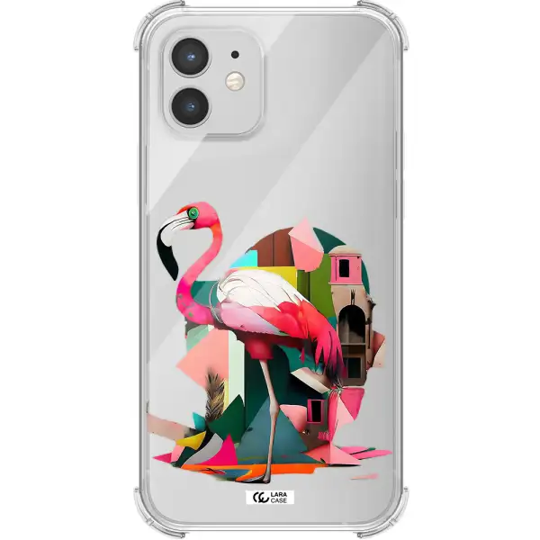 Flamingo Collage Apple iPhone 12 mini Clear PC Case