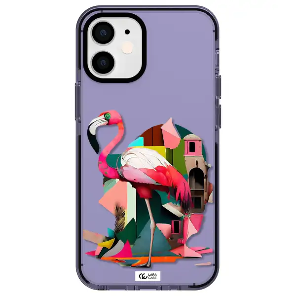 Flamingo Collage Apple iPhone 12 mini impact Lilac Case
