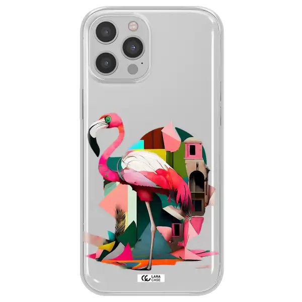 Flamingo Collage Apple iPhone 12 pro Clear TPU Case