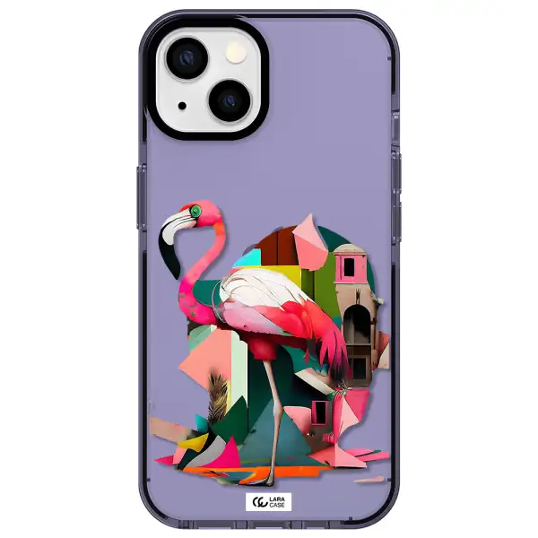 Flamingo Collage Apple iPhone 13 impact Lilac Case