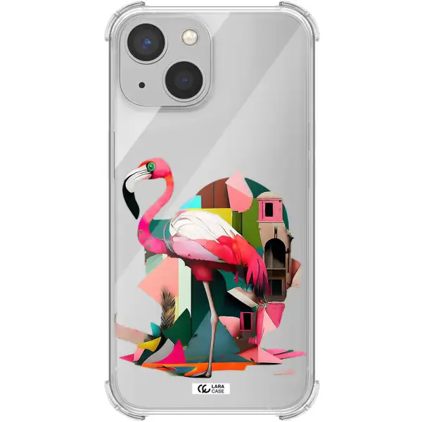 Flamingo Collage Apple iPhone 13 mini Clear PC Case