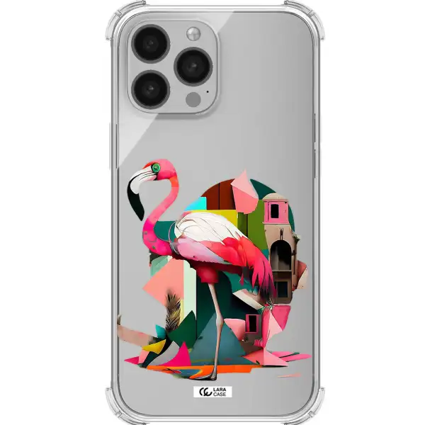 Flamingo Collage Apple iPhone 13 Pro Clear PC Case