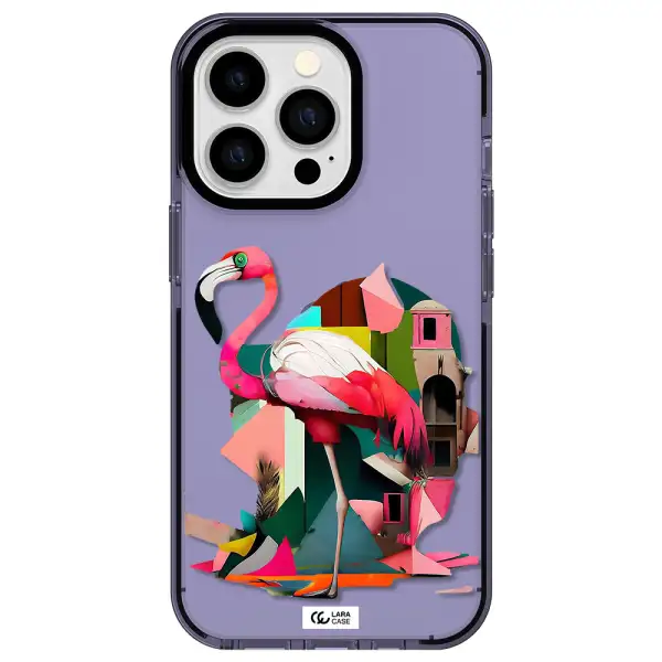 Flamingo Collage Apple iPhone 13 Pro impact Lilac Case