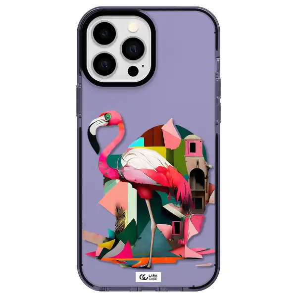 Flamingo Collage Apple iPhone 13 Pro Max impact Lilac Case