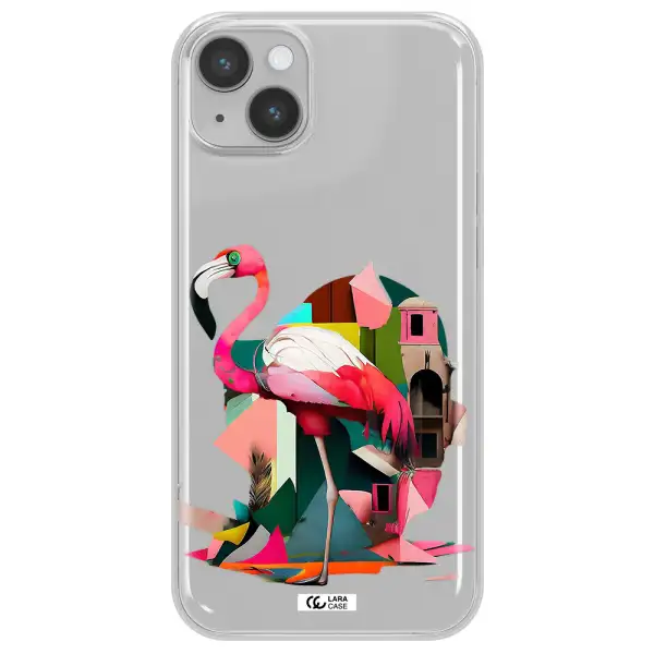 Flamingo Collage Apple iPhone 14 Clear TPU Case
