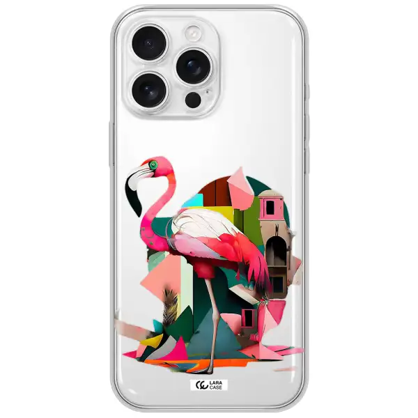 Flamingo Collage Apple Iphone 16 Pro Max Clear Tpu Case