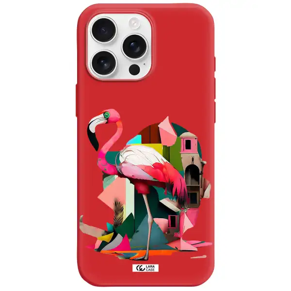 Flamingo Collage Apple Iphone 16 Pro Max Silicone Stone Case