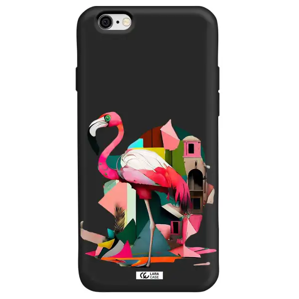 Flamingo Collage Apple iPhone 6 Silicone black Case