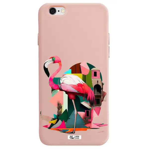 Flamingo Collage Apple iPhone 6 Silicone pastel pink Case