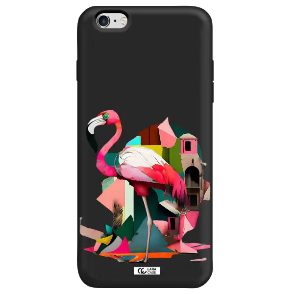 Flamingo Collage Apple iPhone 6S Silicone black Case