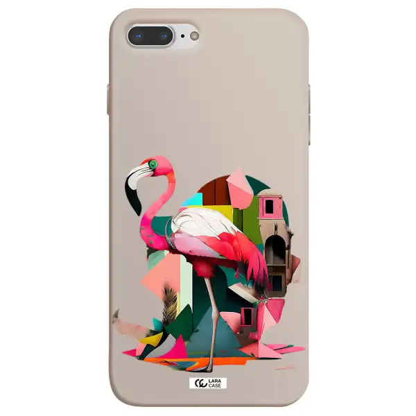 Flamingo Collage Apple iPhone 7 plus Silicone Stone Case