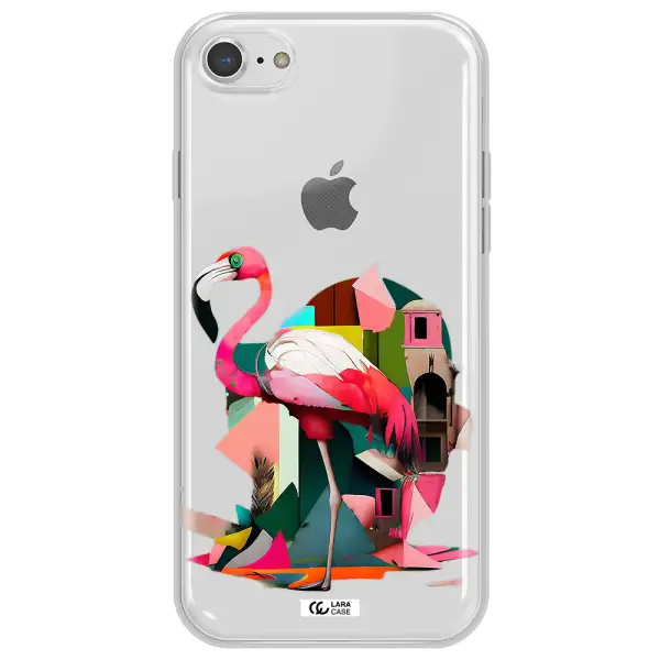 Flamingo Collage Apple iPhone 8 Clear TPU Case