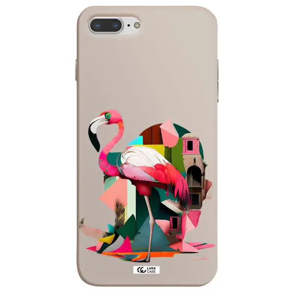 Flamingo Collage Apple iPhone 8 plus Silicone Stone Case