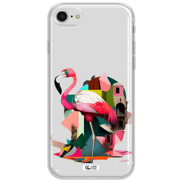 Flamingo Collage Apple Iphone Se 2020 Clear Tpu Case