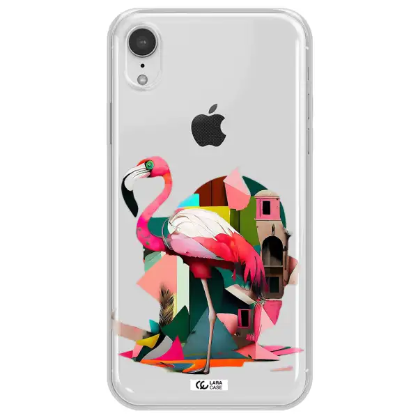Flamingo Collage Apple iPhone XR Clear TPU Case