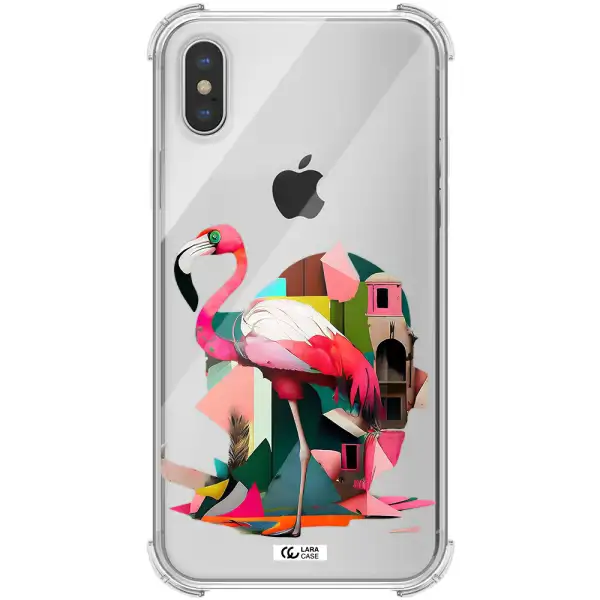 Flamingo Collage Apple iPhone XS max Clear PC Case