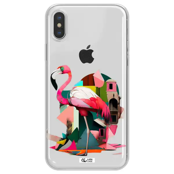Flamingo Collage Apple iPhone XS max Clear TPU Case