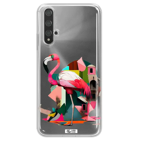 Flamingo Collage Huawei Nova 5t Clear TPU Case