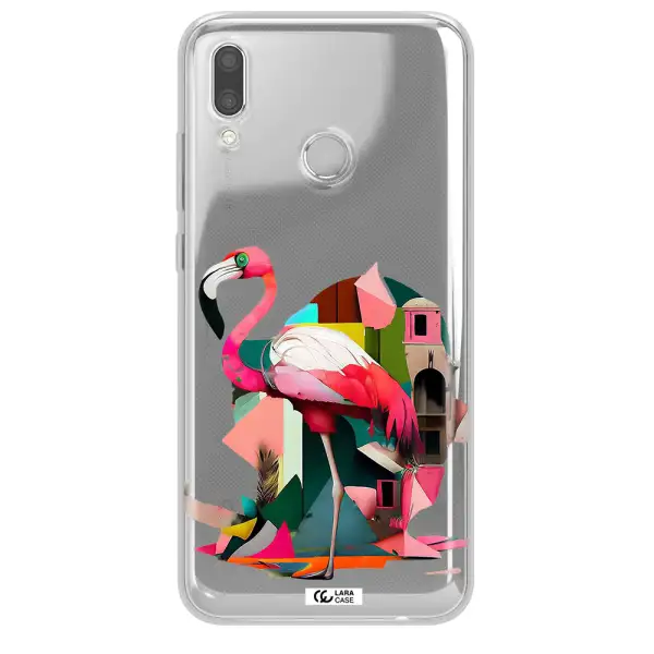 Flamingo Collage Huawei P Smart 2019 Clear TPU Case