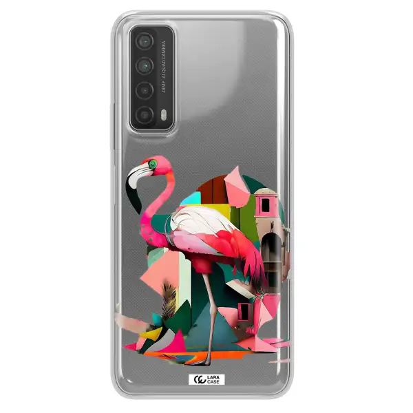 Flamingo Collage Huawei P Smart 2021 Clear TPU Case