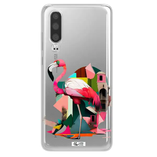 Flamingo Collage Huawei P30 Clear TPU Case