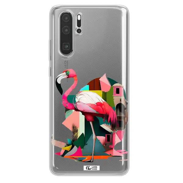 Flamingo Collage Huawei P30 Pro Clear TPU Case