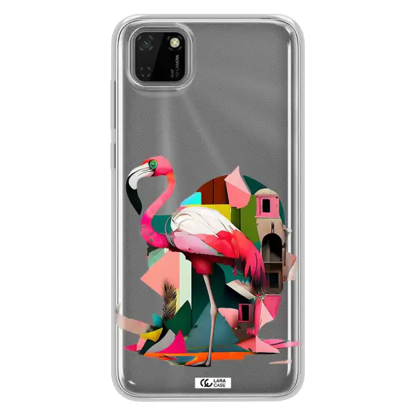 Flamingo Collage Huawei Y5P Clear TPU Case