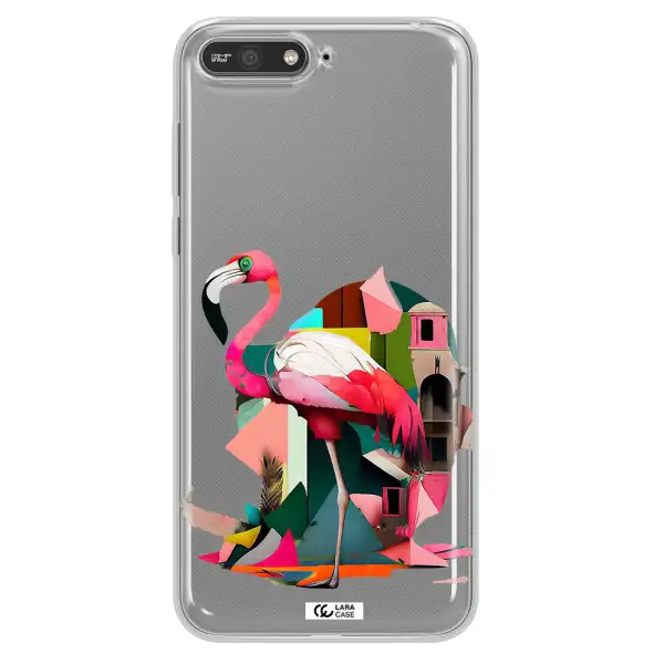 Flamingo Collage Huawei Y6 2018 Clear TPU Case