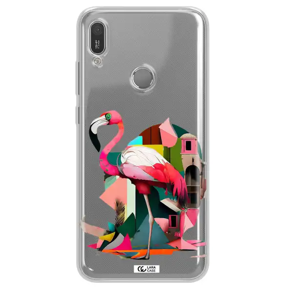 Flamingo Collage Huawei Y6 2019 Clear TPU Case