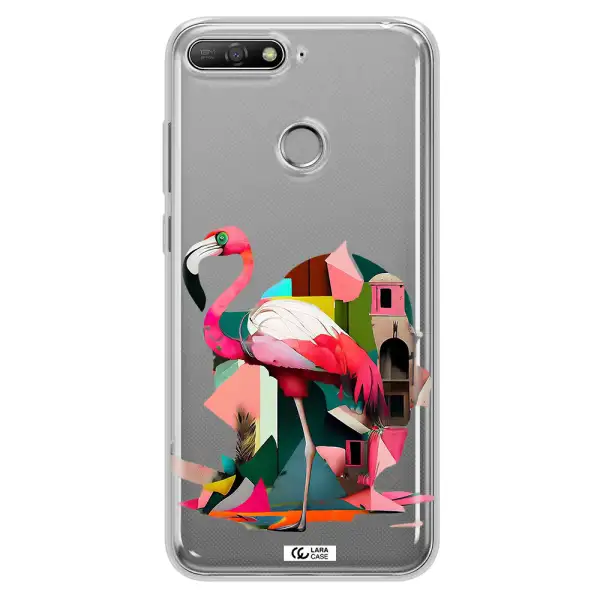 Flamingo Collage Huawei Y6 Prime 2018 Clear TPU Case