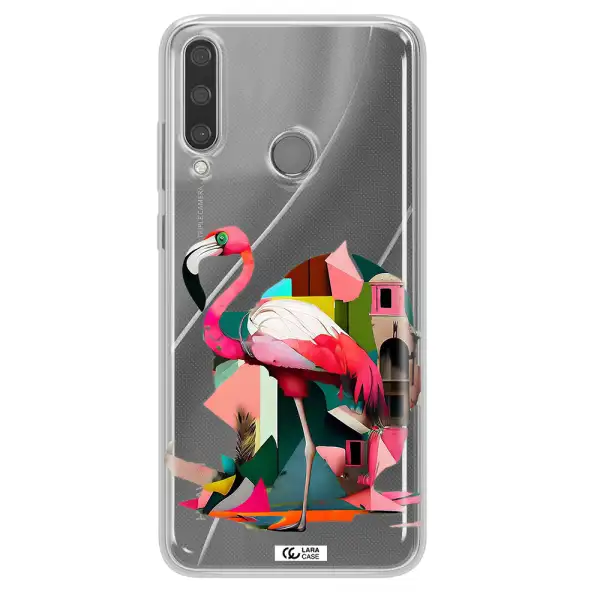 Flamingo Collage Huawei Y6P Clear TPU Case