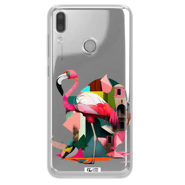 Flamingo Collage Huawei Y9 2019 Clear TPU Case