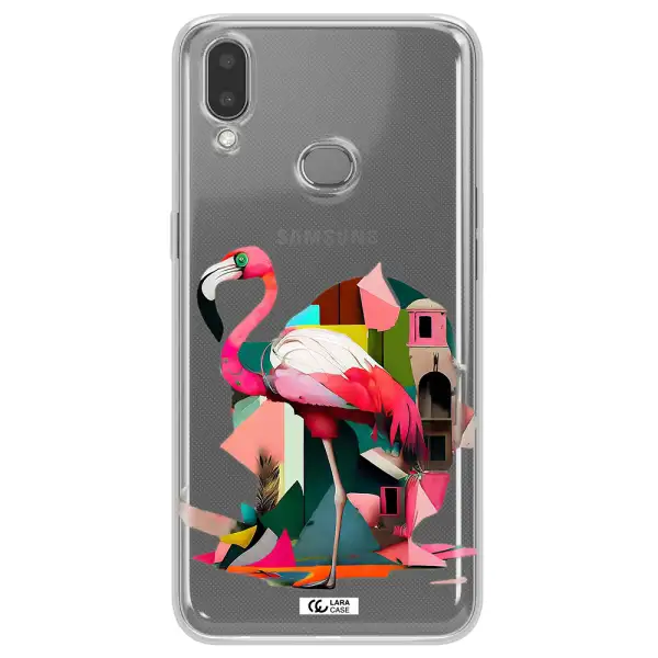 Flamingo Collage Samsung A10S Clear TPU Case
