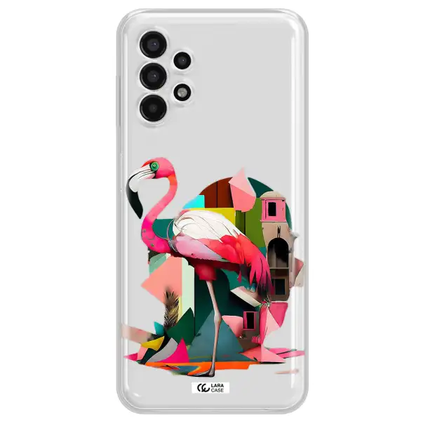 Flamingo Collage Samsung A13 4g Clear TPU Case