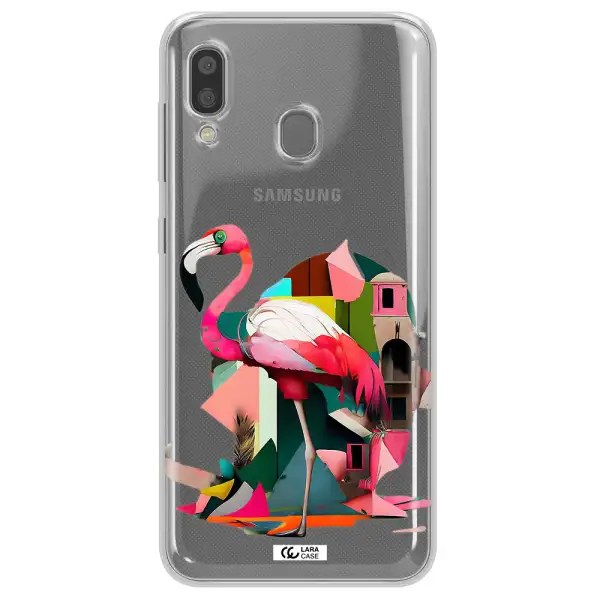 Flamingo Collage Samsung A20 Clear TPU Case