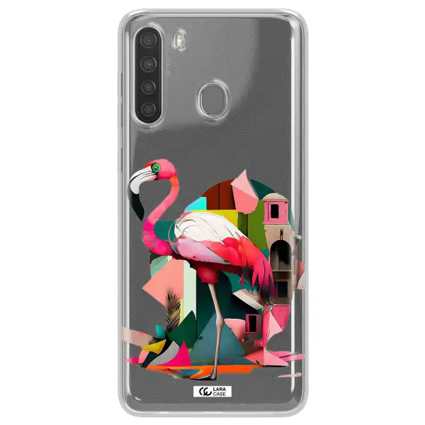Flamingo Collage Samsung A21 Clear TPU Case