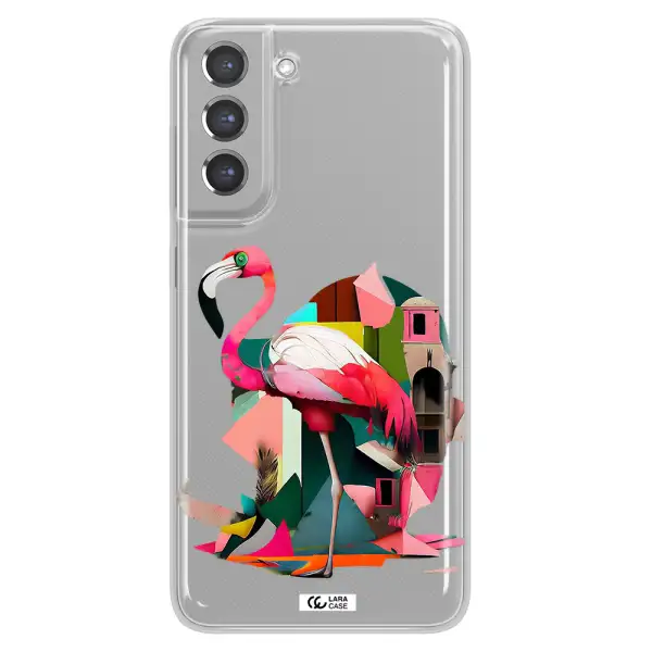 Flamingo Collage Samsung A21 Fe Clear TPU Case