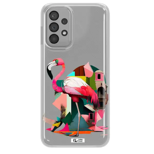 Flamingo Collage Samsung A23 Clear TPU Case