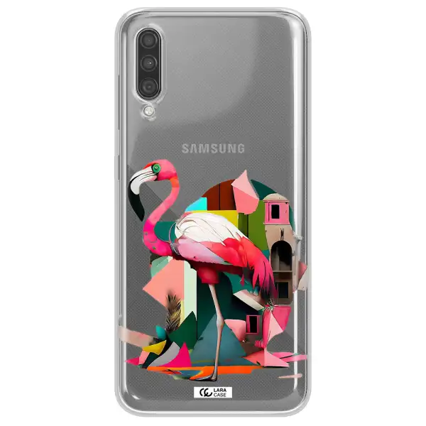 Flamingo Collage Samsung A30S Clear TPU Case