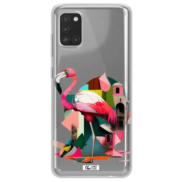 Flamingo Collage Samsung A31 Clear TPU Case