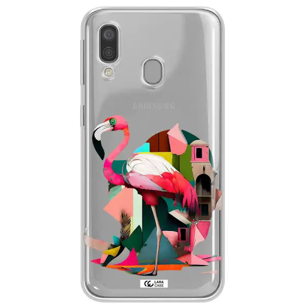 Flamingo Collage Samsung A40 Clear TPU Case