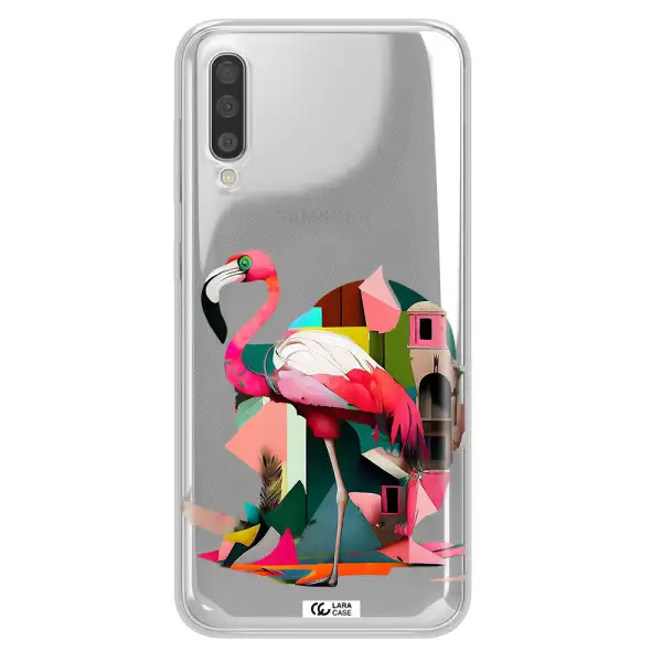 Flamingo Collage Samsung A50 Clear TPU Case