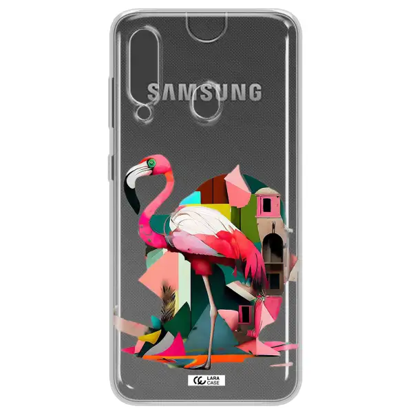 Flamingo Collage Samsung A60 Clear TPU Case