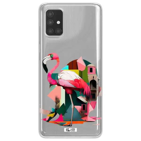 Flamingo Collage Samsung A71 Clear TPU Case