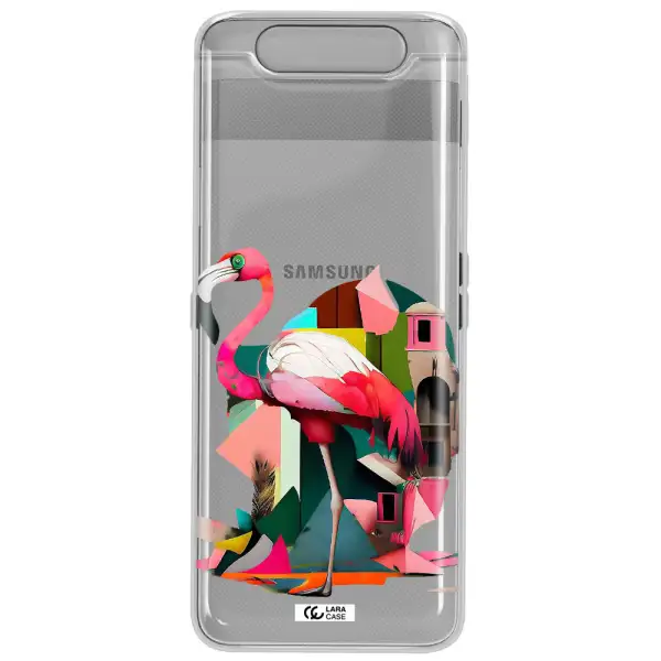 Flamingo Collage Samsung A80 Clear TPU Case
