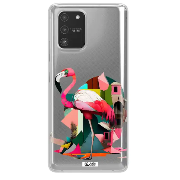 Flamingo Collage Samsung A91 Clear TPU Case