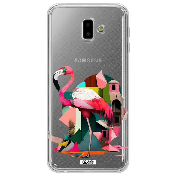 Flamingo Collage Samsung J6 Plus Clear TPU Case