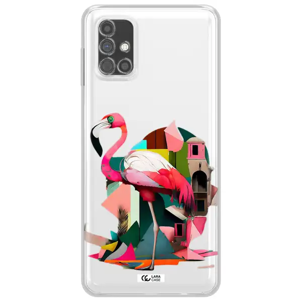 Flamingo Collage Samsung M51 Clear TPU Case