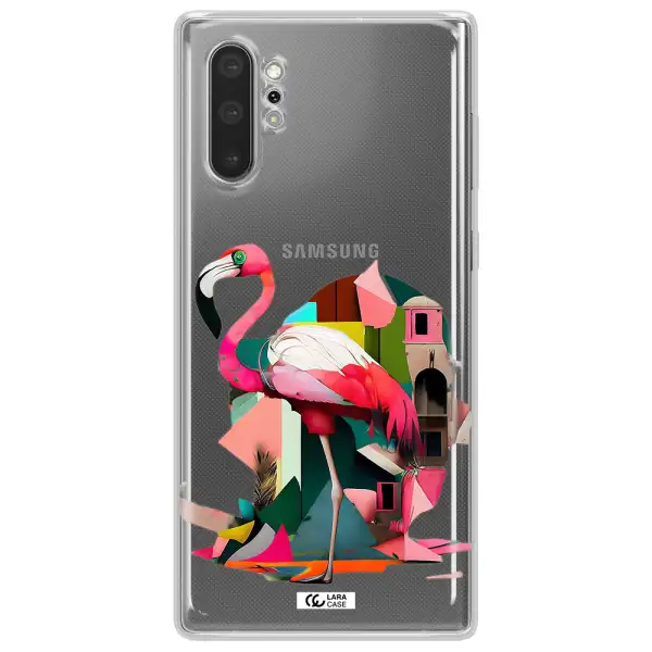 Flamingo Collage Samsung Note 10 Plus Clear TPU Case